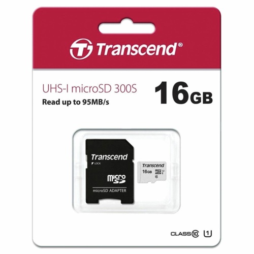 Карта памяти micro SDHC 16 GB Transcend UHS-I U1 95 Мб/сек (class 10) с адаптером фото 2